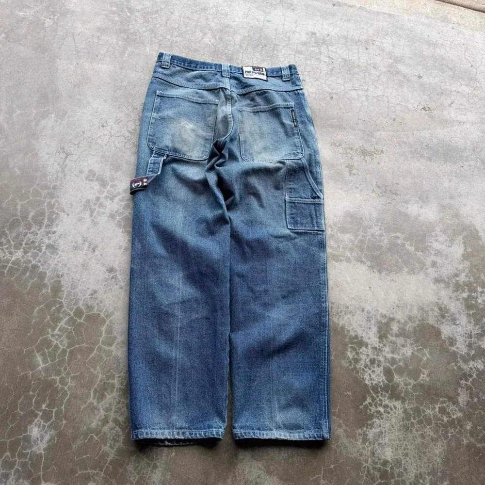 Vintage early 2000's Phat Farm Faded Worn Wide Leg carpenter Denim jeans